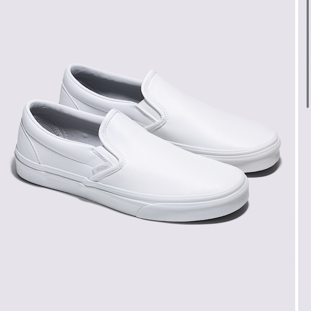 Vans Women’s Classic White Slip-On Loafers